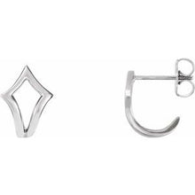 Load image into Gallery viewer, Sterling Silver Geometric J-Hoop Earrings
