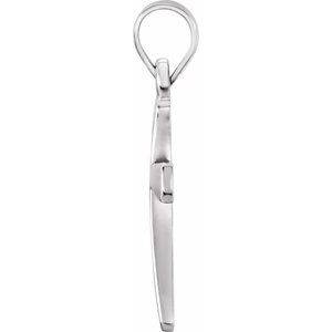 Sterling Silver 16.5x9.5 mm Cross Pendant
