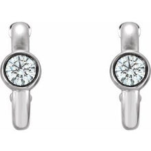 Load image into Gallery viewer, Bezel-Set Hoop Earrings
