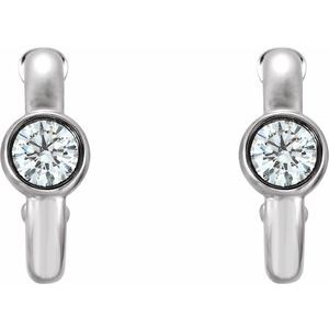 Bezel-Set Hoop Earrings