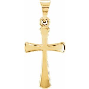 14K Yellow 16.5x9.5 mm Cross Pendant