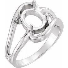Charger l'image dans la galerie, Sterling Silver 9x7 mm Oval Ring Mounting
