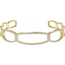 Load image into Gallery viewer, 14K Yellow 3/4 CTW Diamond Cuff 6 1/4&quot; Bracelet
