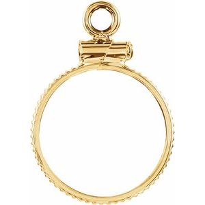 14K Yellow Dangle Mounting for 14.2x.76 mm Coin