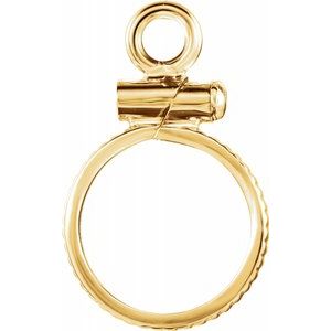 14K Yellow Dangle Mounting for 10x.53 mm Coin