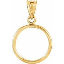 Load image into Gallery viewer, 14K Yellow Pendant Mounting for 13x1 mm Coin

