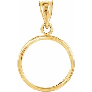 14K Yellow Pendant Mounting for 14x1 mm Coin