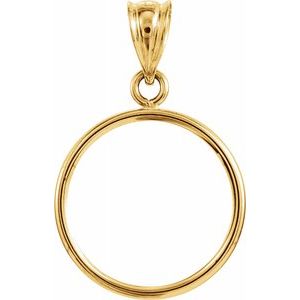 14K Yellow Pendant Mounting for 15x.76 mm Coin
