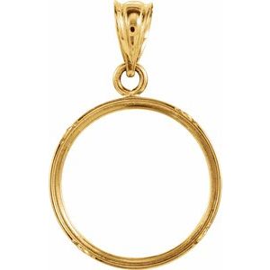 15x.76 mm Tab Back Coin Frame Pendant