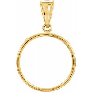 14K Yellow Pendant Mounting for 19x1.1 mm Coin