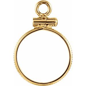 14K Yellow Dangle Mounting for 13x1 mm Coin