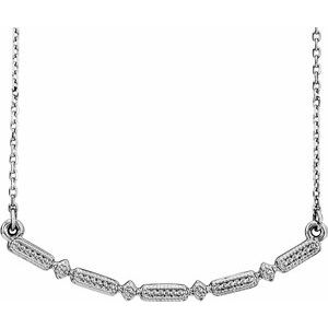 Sterling Silver Beaded Bar 16-18