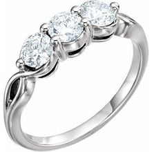 Load image into Gallery viewer, 14K Rose 1 CTW Diamond Three-Stone Ring
