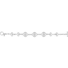 Load image into Gallery viewer, 14K White Granulated Heart Design 7.5&quot; Bracelet

