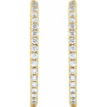 Charger l&#39;image dans la galerie, Boucles d&#39;oreilles à charnière intérieur-extérieur en diamant 14K jaune 5 1 / CTW 40 mm
