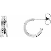 Load image into Gallery viewer, Sterling Silver Beaded Hoop Earrings
