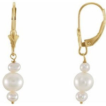 Load image into Gallery viewer, Freshwater Cultured Pearl Lever Back Earrings
