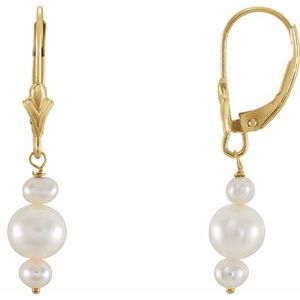 Freshwater Cultured Pearl Lever Back Earrings
