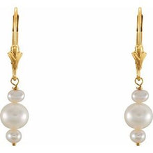 Load image into Gallery viewer, Freshwater Cultured Pearl Lever Back Earrings
