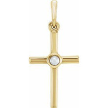 Load image into Gallery viewer, Sterling Silver Freshwater Cultured Pearl Cross Pendant
