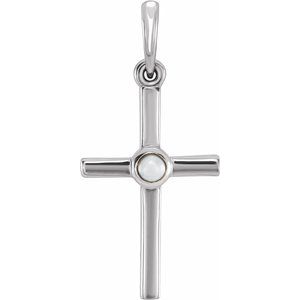 Sterling Silver Freshwater Cultured Pearl Cross Pendant