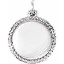 Load image into Gallery viewer, Sterling Silver Engravable Round Rope Pendant
