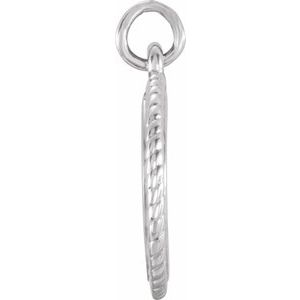 Sterling Silver Engravable Round Rope Pendant