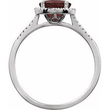 Charger l'image dans la galerie, Sterling Silver Mozambique Garnet &amp; .01 CTW Diamond Ring
