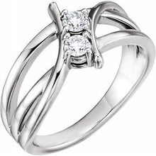 Load image into Gallery viewer, Platinum 1/2 CTW Diamond Two-Stone Ring
