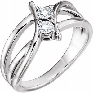 Platinum 1 CTW Diamond Two-Stone Ring