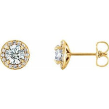 Load image into Gallery viewer, 14K Yellow 3/4 CTW Diamond Halo-Style Earrings
