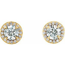 Load image into Gallery viewer, 14K Yellow 3/4 CTW Diamond Halo-Style Earrings
