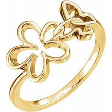 Charger l'image dans la galerie, Sterling Silver Floral-Inspired &amp; Butterfly Ring
