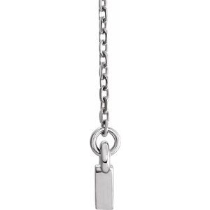 Sterling Silver Triangle Bar 16-18" Necklace