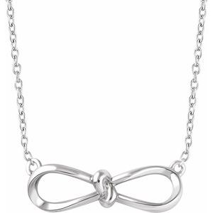 Sterling Silver Bow 18" Necklace