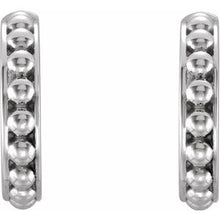 Load image into Gallery viewer, Sterling Silver 15 mm Beaded Hoop Earrings
