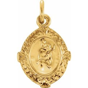 14K Yellow 12x9 mm Scapular Medal