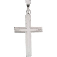 Load image into Gallery viewer, 14K White 18x12 mm Cross Pendant with Design

