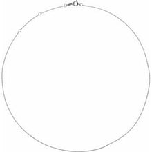 Load image into Gallery viewer, Rhodium-Plated Sterling Silver 1 mm Adjustable Solid Cable 16-18&quot; Chain
