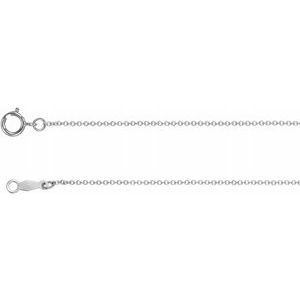 Rhodium-Plated Sterling Silver 1 mm Solid Cable 7" Chain