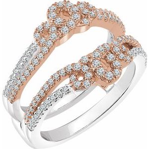 14K White & Yellow 5/8 CTW Diamond Ring Guard