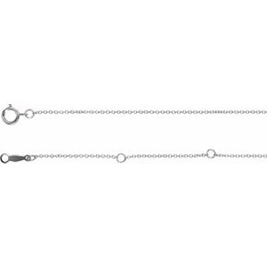 Rhodium-Plated Sterling Silver 1 mm Adjustable Solid Cable  6 1/2-7 1/2" Chain