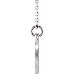 Sterling Silver Pierced Cross Disc 16-18" Necklace