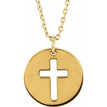 Load image into Gallery viewer, Pierced Cross Disc Necklace
