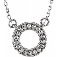 Charger l&#39;image dans la galerie, Sterling Silver Beaded Circle 16-18&quot; Necklace
