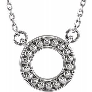 Sterling Silver Beaded Circle 16-18" Necklace