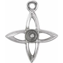 Load image into Gallery viewer, 14K White 13x13 mm Cross Dangle Mounting for 4 mm Pearl
