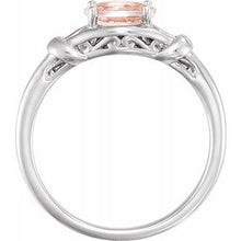 Load image into Gallery viewer, Sterling Silver 5x3 mm Oval Morganite Knot Ring
