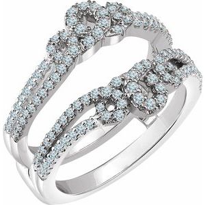 14K Blanc 5/8 CTW Diamond Ring Guard