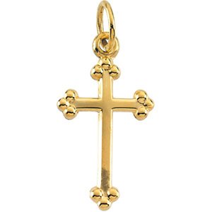 14K Yellow 14x10 mm Cross Pendant
